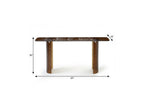 63" Bronze Glass Double Pedestal Console Table