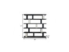 71" Black And White Wood And Faux Marble Five Tier Geometric Bookcase