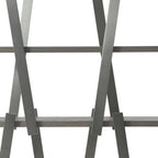 71" Gray And Silver Stainless Steel and Wood Four Tier Geometric Bookcase