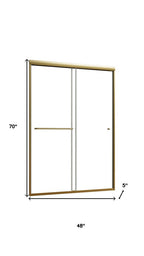 70" X 48" Aluminum and Glass Shower Door