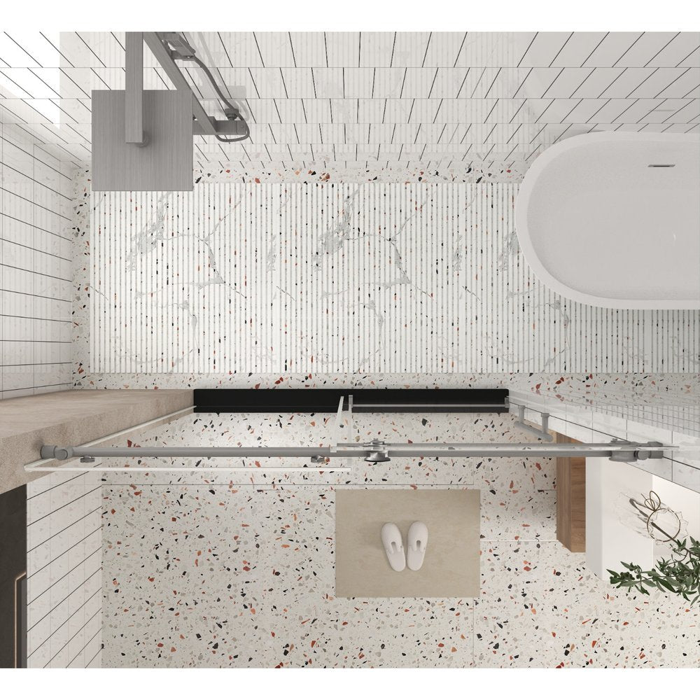 76" X 60" White Glass Sliding Closet Doors