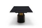 180" Black Marble Double Pedestal Base Dining Table