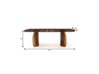 94" Bronze Glass Double Pedestal Base Dining Table