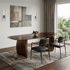 94" Bronze Glass Double Pedestal Base Dining Table