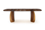 94" Bronze Glass Double Pedestal Base Dining Table