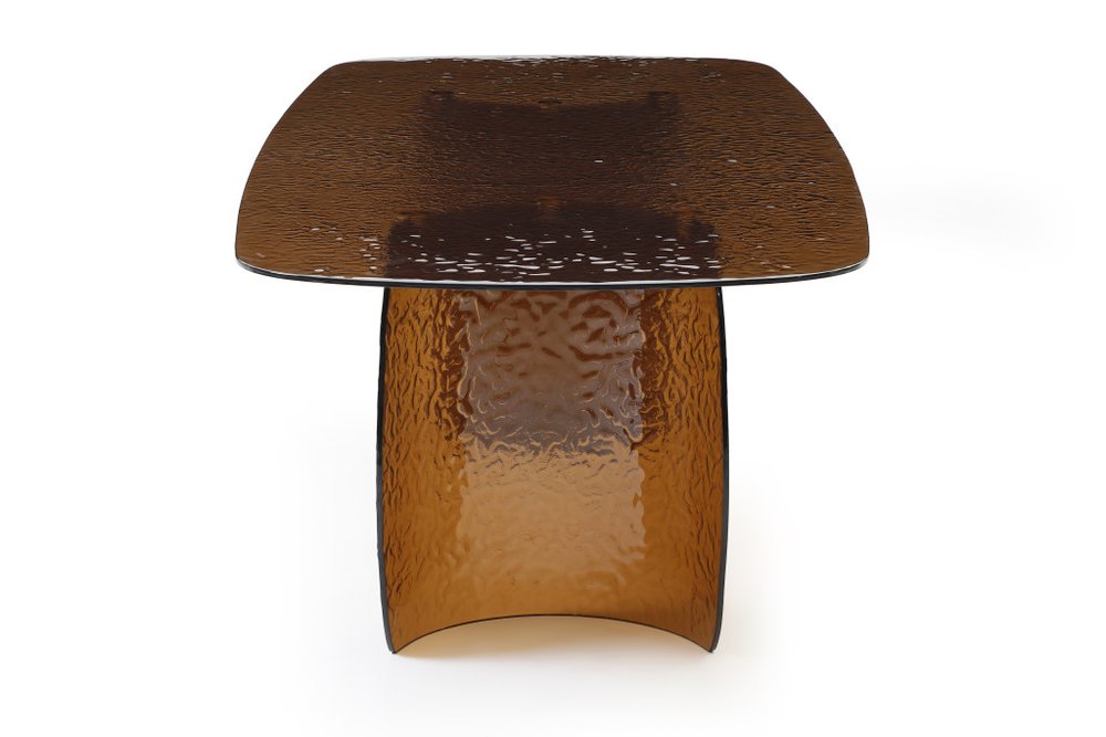 94" Bronze Glass Double Pedestal Base Dining Table