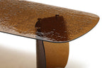 94" Bronze Glass Double Pedestal Base Dining Table