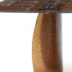 94" Bronze Glass Double Pedestal Base Dining Table