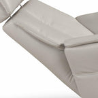 28" Light Gray Genuine Leather Power Swivel Recliner