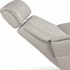 28" Light Gray Genuine Leather Power Swivel Recliner
