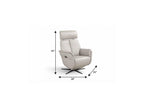 28" Light Gray Genuine Leather Power Swivel Recliner