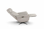 28" Light Gray Genuine Leather Power Swivel Recliner