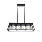 Black Metal Five Light Geometric And Kitchen Island Ceiling Light