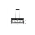 Black Metal Five Light Geometric And Kitchen Island Ceiling Light