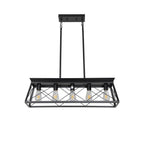 Black Metal Five Light Geometric And Kitchen Island Ceiling Light