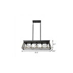Black Metal Five Light Geometric And Kitchen Island Ceiling Light
