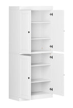 72" White Solid Wood Four Door Pantry Or Storage Closet