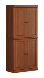 72" White Solid Wood Four Door Pantry Or Storage Closet