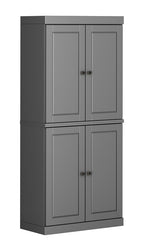 72" White Solid Wood Four Door Pantry Or Storage Closet