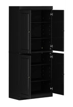72" White Solid Wood Four Door Pantry Or Storage Closet