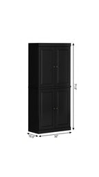 72" White Solid Wood Four Door Pantry Or Storage Closet