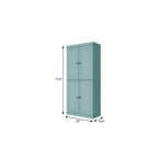 72" Yellow Solid Wood Four Door Pantry Or Storage Closet