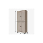 72" Yellow Solid Wood Four Door Pantry Or Storage Closet