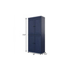 72" Yellow Solid Wood Four Door Pantry Or Storage Closet