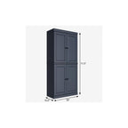 72" Yellow Solid Wood Four Door Pantry Or Storage Closet