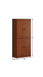 72" White Solid Wood Four Door Pantry Or Storage Closet