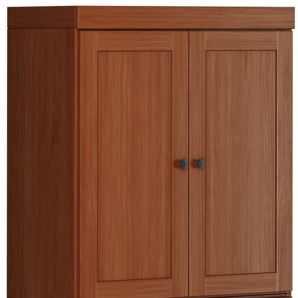 72" White Solid Wood Four Door Pantry Or Storage Closet