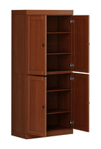 72" White Solid Wood Four Door Pantry Or Storage Closet