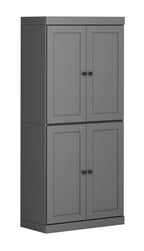 72" White Solid Wood Four Door Pantry Or Storage Closet