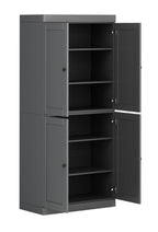 72" White Solid Wood Four Door Pantry Or Storage Closet