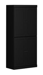 72" White Solid Wood Four Door Pantry Or Storage Closet