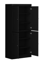 72" White Solid Wood Four Door Pantry Or Storage Closet
