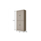72" Teal Blue Solid Wood Four Door Pantry Or Storage Closet