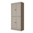 72" Teal Blue Solid Wood Four Door Pantry Or Storage Closet