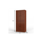 72" White Solid Wood Four Door Two Drawer Pantry Or Storage Closet