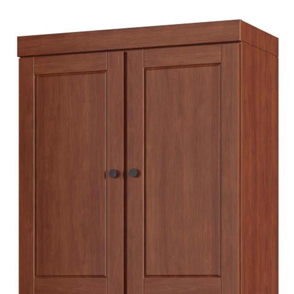 72" White Solid Wood Four Door Two Drawer Pantry Or Storage Closet