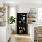 72" White Solid Wood Four Door Two Drawer Pantry Or Storage Closet