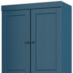 72" White Solid Wood Four Door Two Drawer Pantry Or Storage Closet