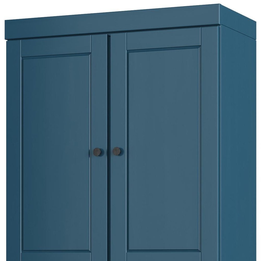 72" White Solid Wood Four Door Two Drawer Pantry Or Storage Closet
