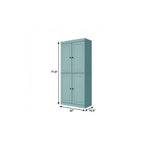 72" White Solid Wood Four Door Two Drawer Pantry Or Storage Closet