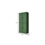72" White Solid Wood Four Door Two Drawer Pantry Or Storage Closet