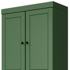 72" White Solid Wood Four Door Two Drawer Pantry Or Storage Closet