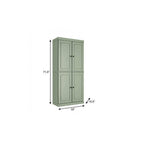 72" White Solid Wood Four Door Two Drawer Pantry Or Storage Closet