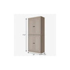 72" White Solid Wood Four Door Two Drawer Pantry Or Storage Closet