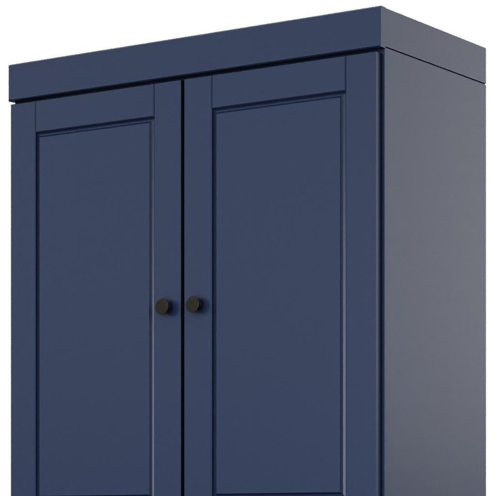 72" White Solid Wood Four Door Two Drawer Pantry Or Storage Closet