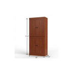 72" White Solid Wood Four Door Two Drawer Pantry Or Storage Closet